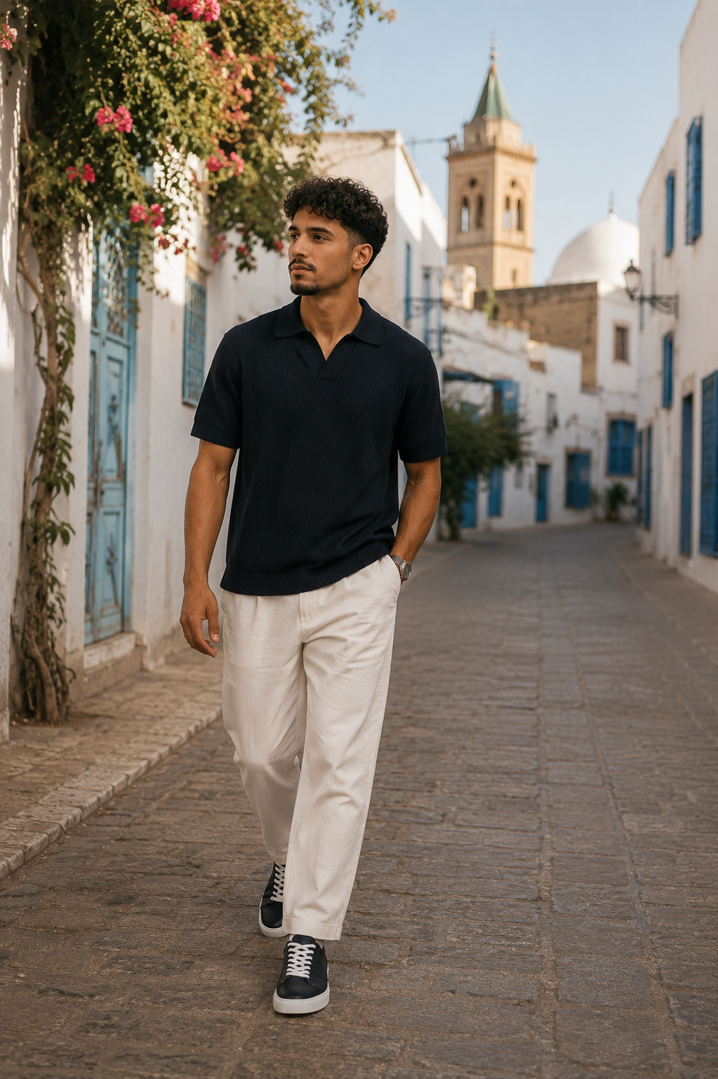 Sneakers en Cuir bleu nuit – Style Premium & Confort