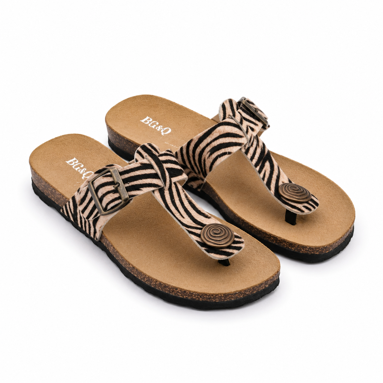 mule Zèbre en Cuir Nubuck