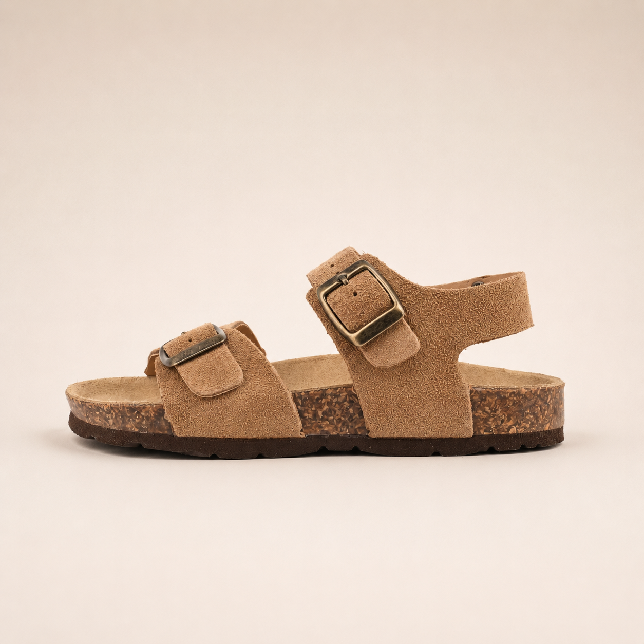 Sandales Enfant en cuir nubuck beige