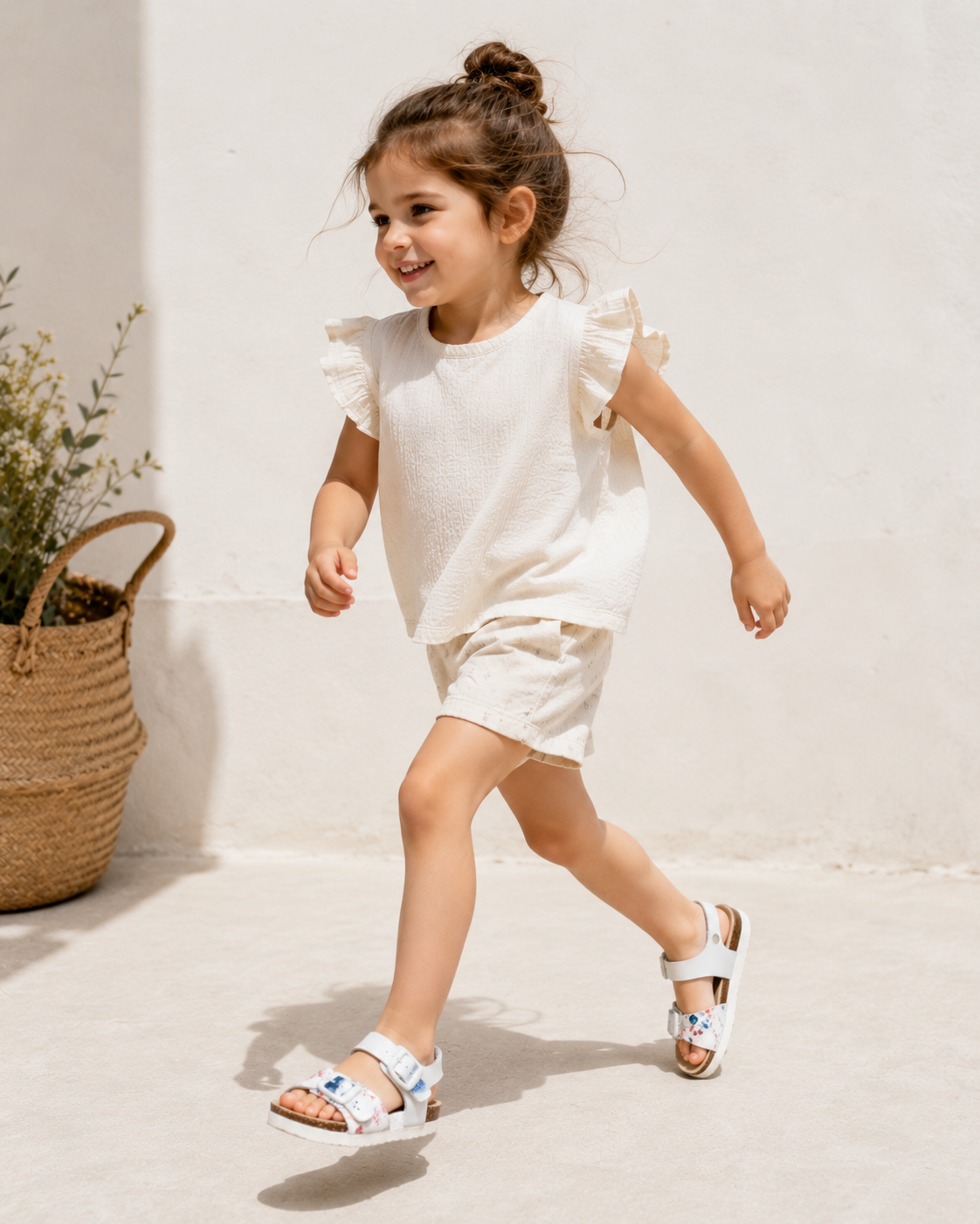 Sandales cuir Fleuries Enfant