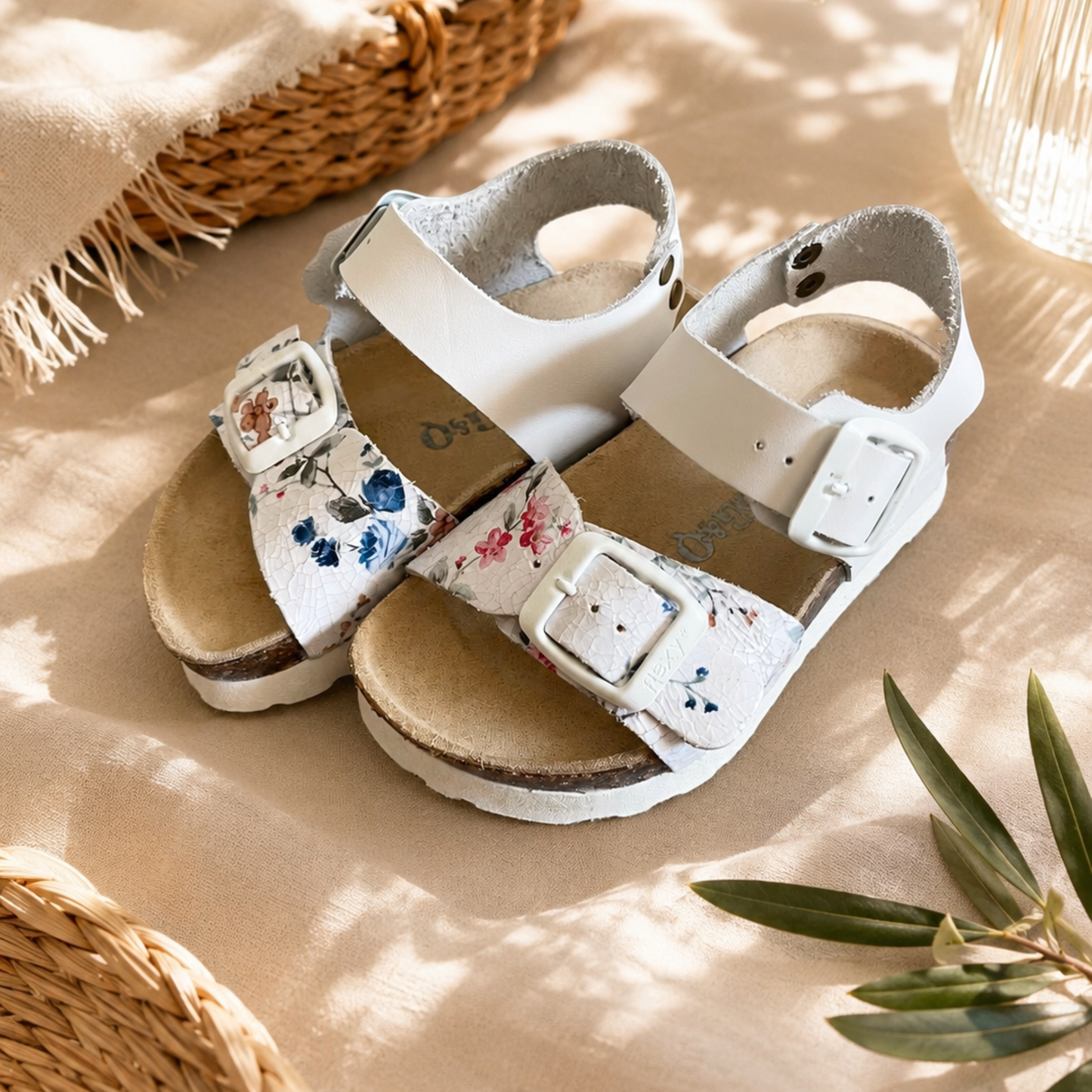 Sandales cuir Fleuries Enfant
