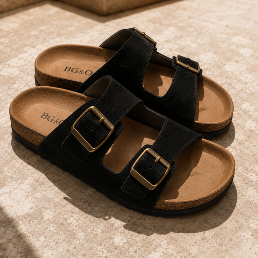 Mule Femme en  Nubuck Noi