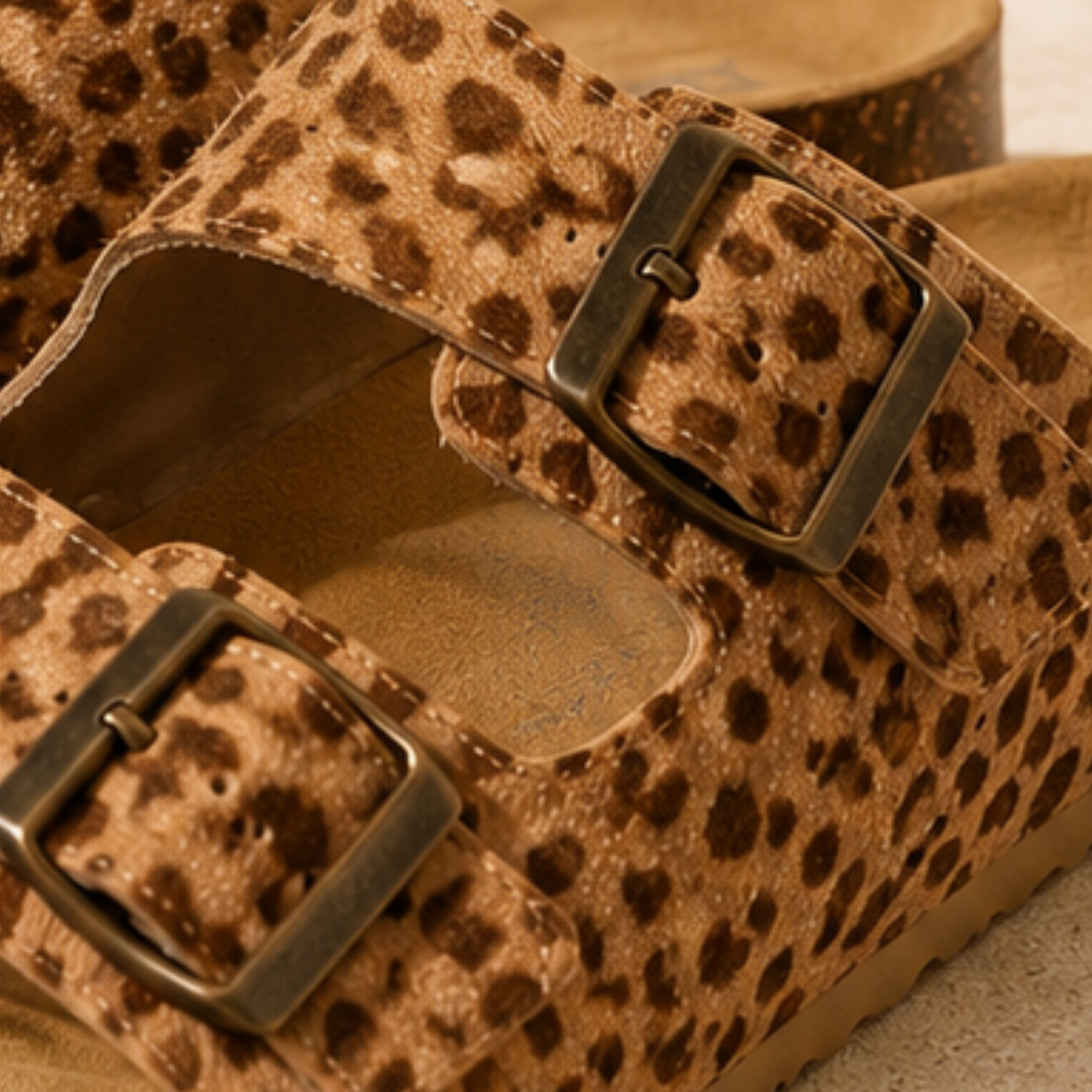 Mule Femme en Cuir  Léopard