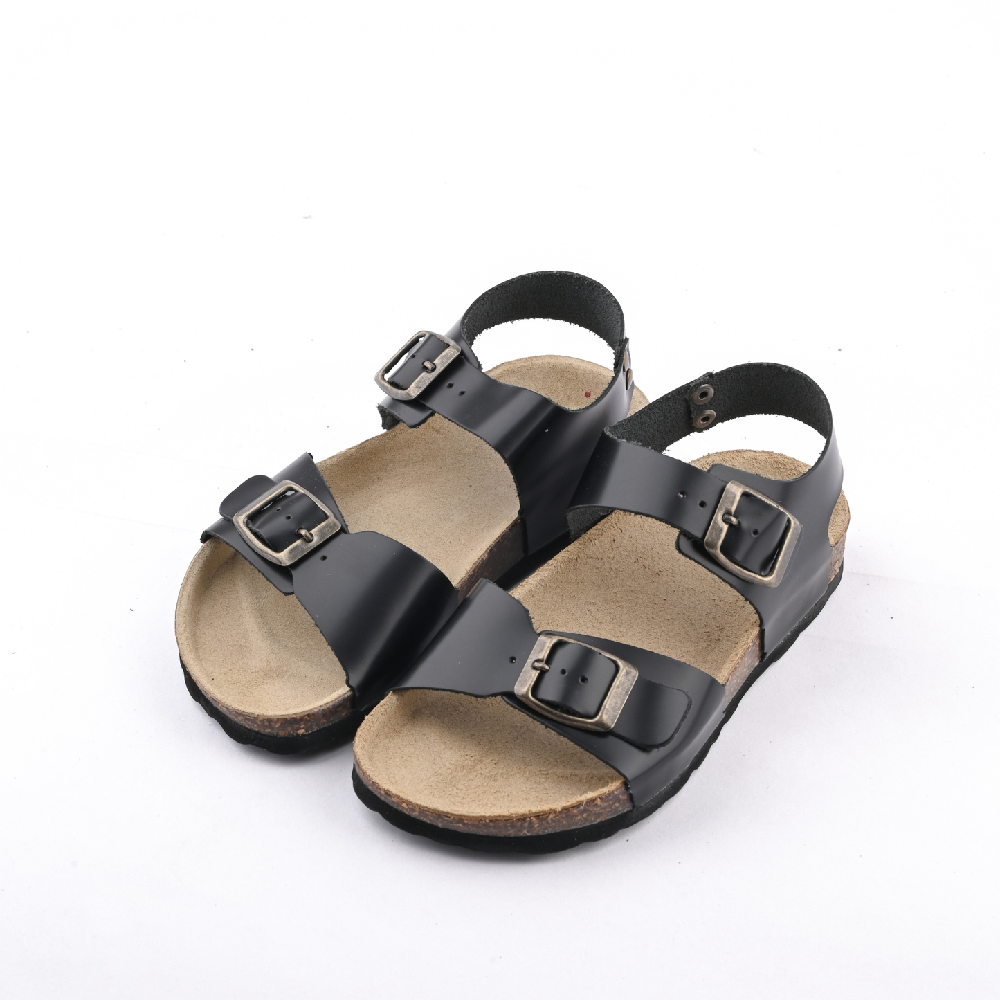 Sandales noir cuir