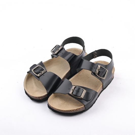 Sandales noir cuir