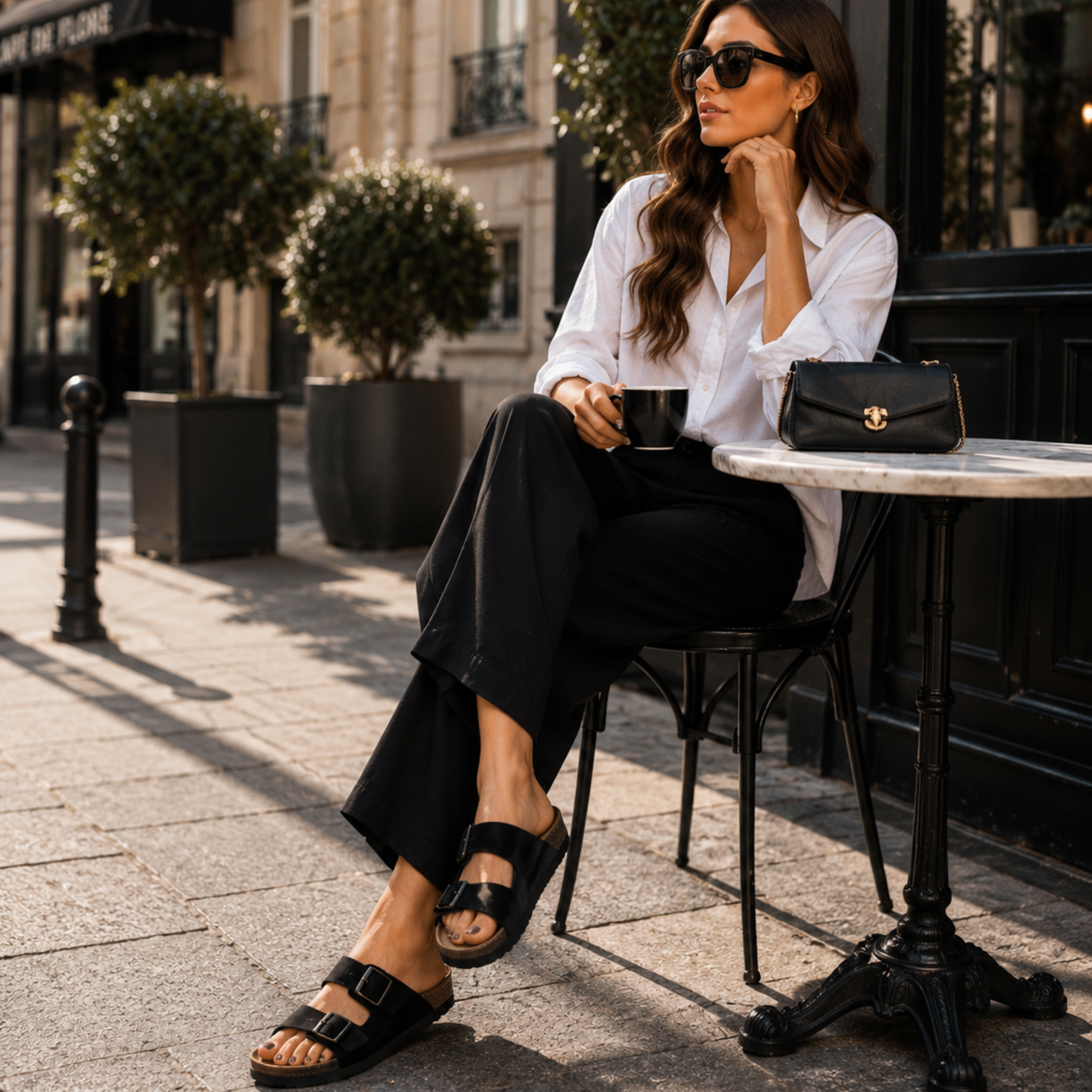 Mule Femme en  Nubuck Noi